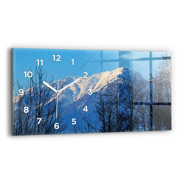 Ceas din sticlă orizontale Vedere la munte
