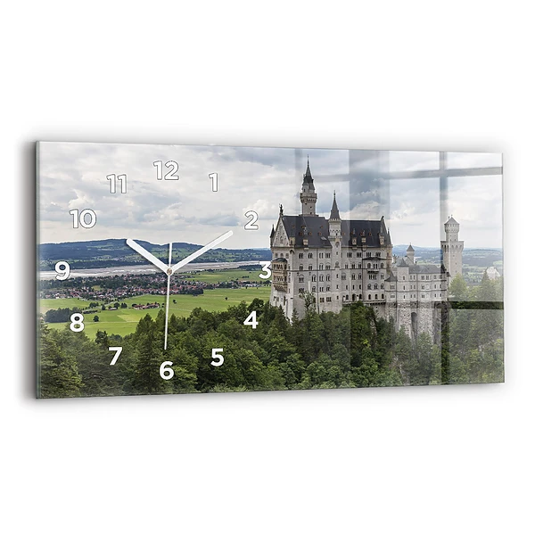 Ceas perete din sticlă orizontale Castelul Neuschwanstein