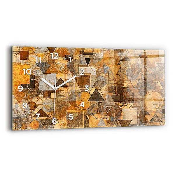 Ceas perete din sticlă orizontale Forme geometrice