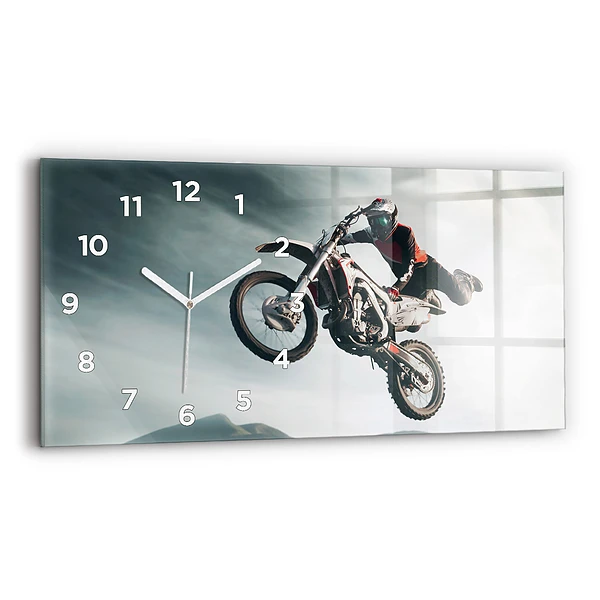 Ceas de sticlă pe perete orizontale Stilul motor Adrenalina