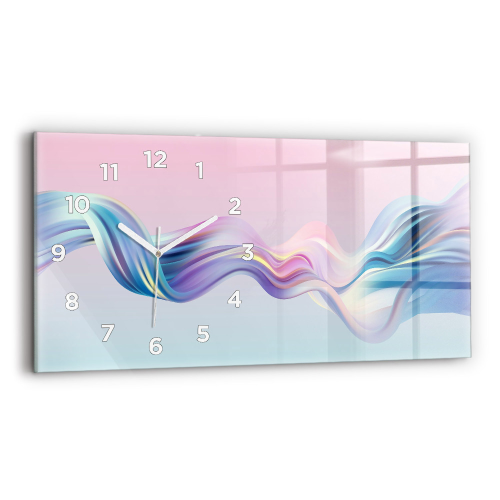 Ceas de sticlă pe perete orizontale Element de curgere a lichidului