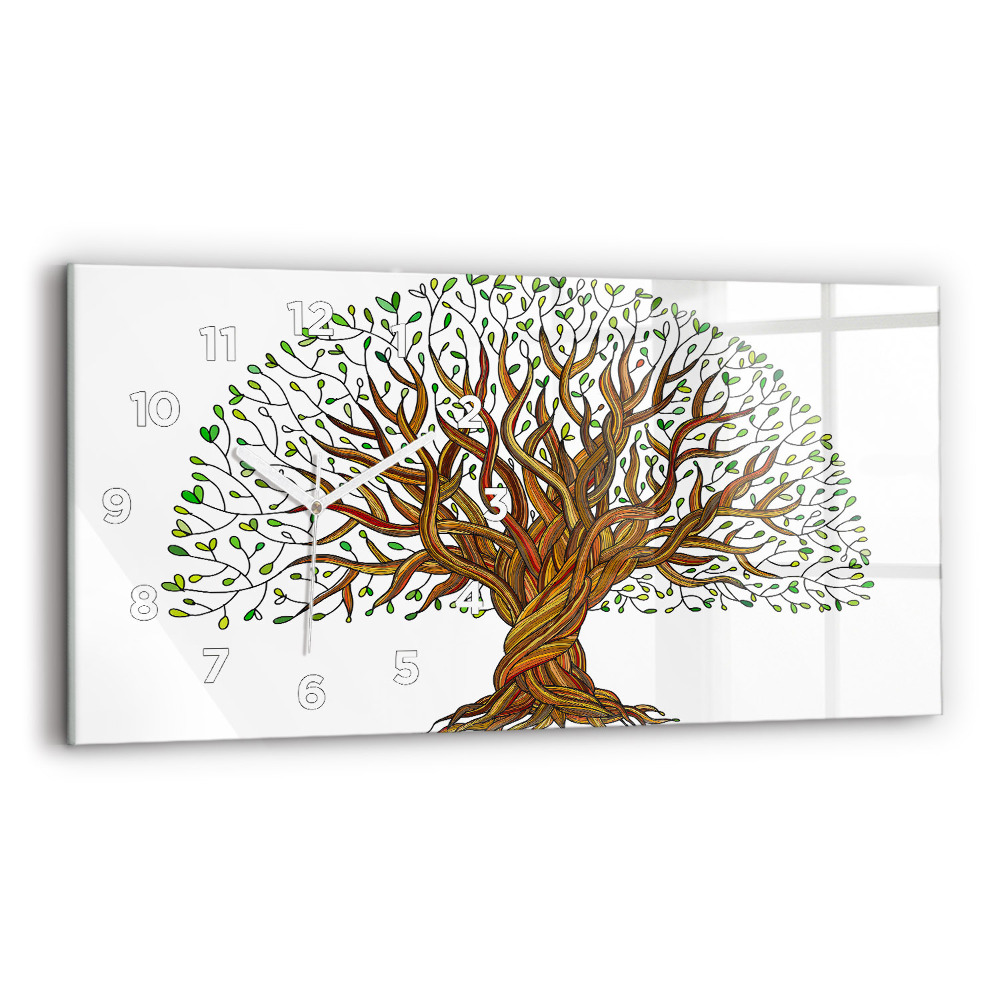 Ceas perete din sticlă orizontale Rădăcinile copacilor