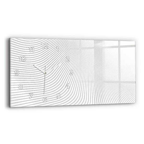 Ceas perete din sticlă orizontale Linii abstracte