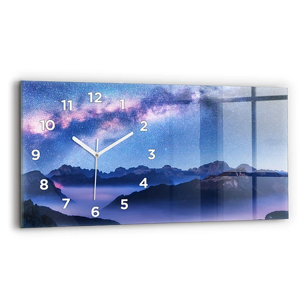Ceas orizontale de perete din sticlă Calea lactee