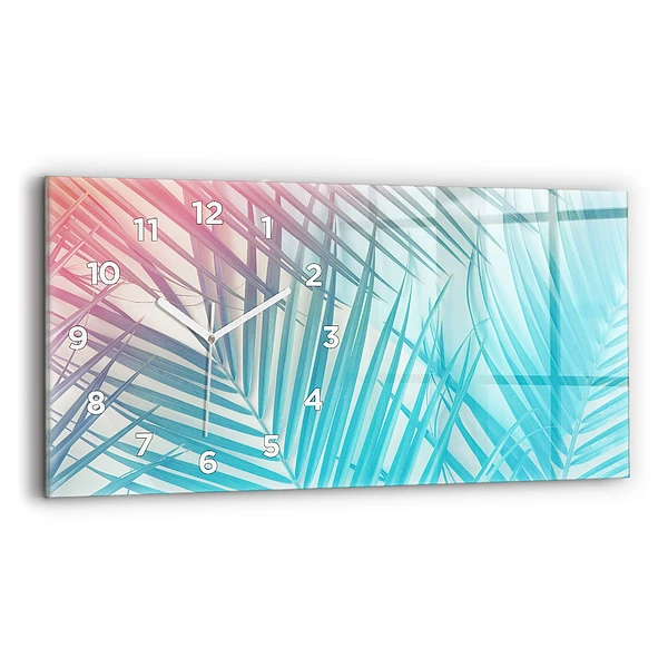 Ceas perete din sticlă orizontale Palmier tropical