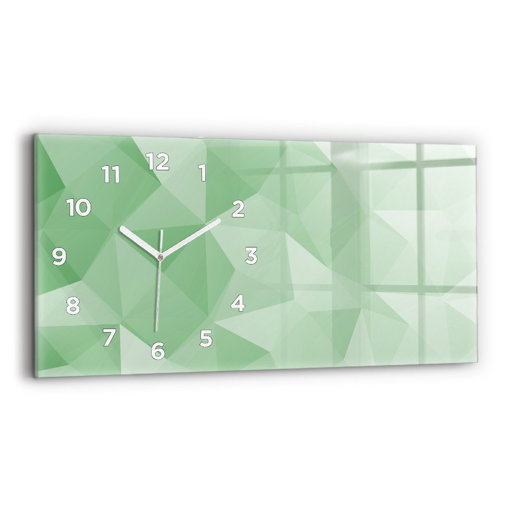 Ceas de sticlă pe perete orizontale Abstracția triunghiurilor