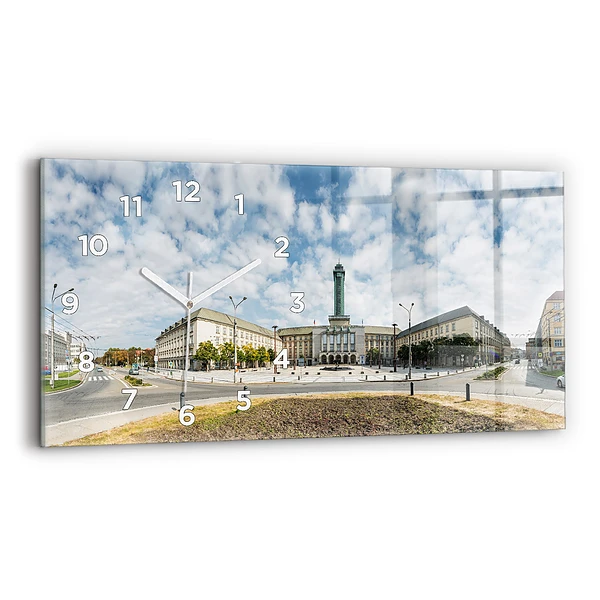 Ceas de sticlă pe perete orizontale Panorama orasului Ostrava