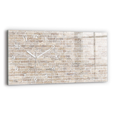 Ceas orizontale de perete din sticlă Zid de cărămidă