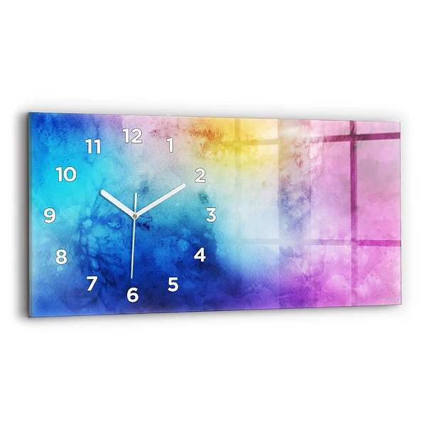 Ceas din sticlă orizontale Pete colorate