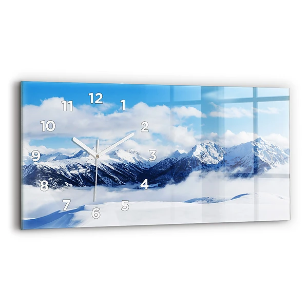 Ceas orizontale de perete din sticlă Panoramă montană