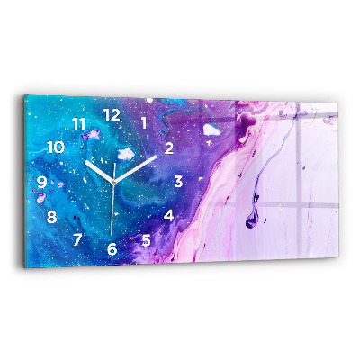 Ceas orizontale de perete din sticlă Fundal colorat
