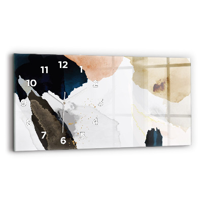 Ceas din sticlă orizontale Pete de abstracție