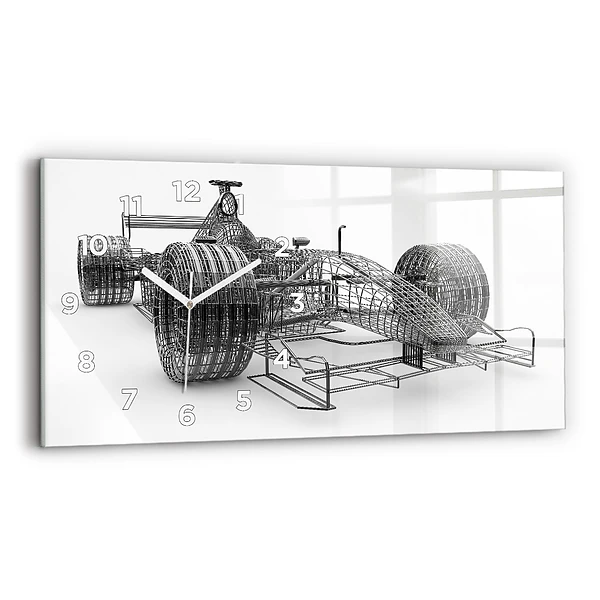 Ceas perete din sticlă orizontale Design mașină F1
