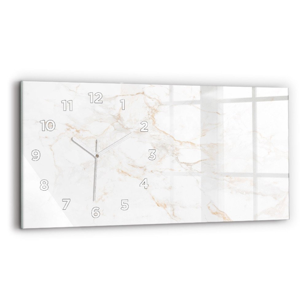 Ceas din sticlă orizontale Marmură elegantă