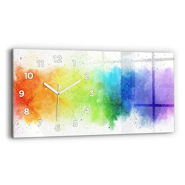 Ceas din sticlă orizontale Curcubeu abstract