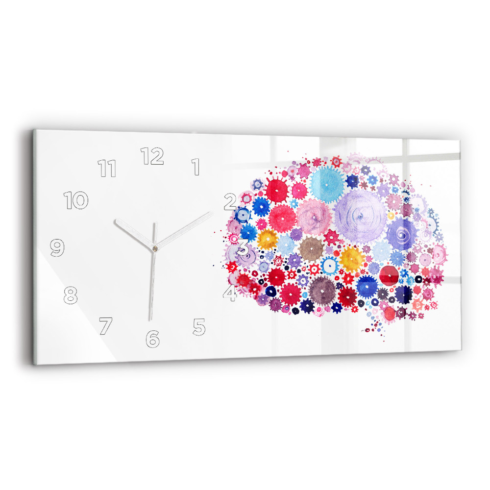 Ceas perete din sticlă orizontale Ilustrație abstractă colorată