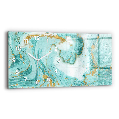 Ceas de sticlă pe perete orizontale Textura marmură