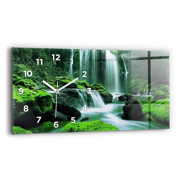 Ceas din sticlă orizontale Cascada printre mușchi