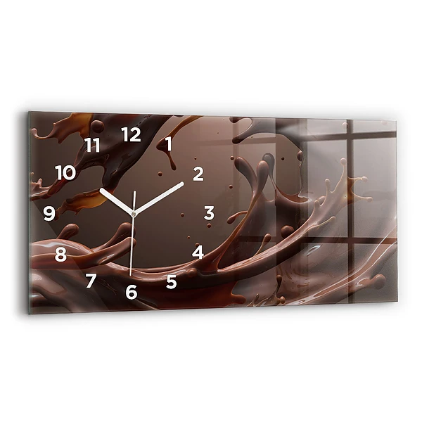 Ceas de sticlă pe perete orizontale Cacao