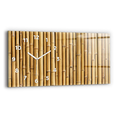 Ceas de sticlă pe perete orizontale Bețe de bambus