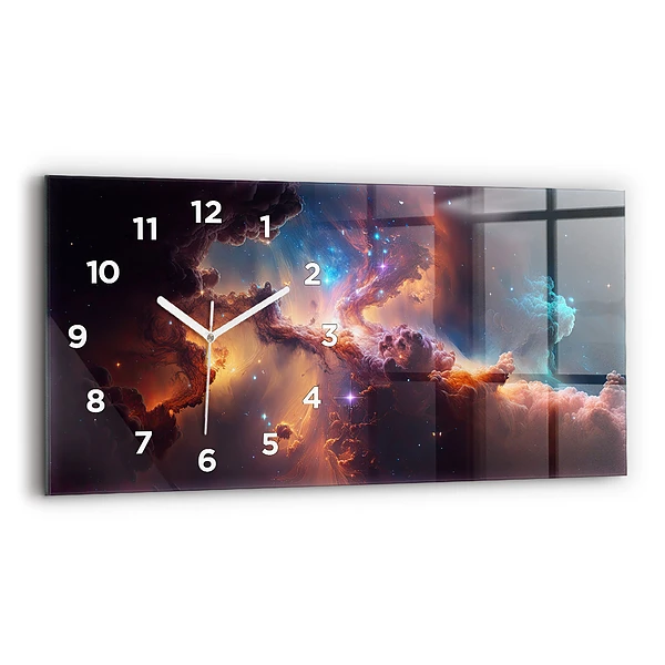 Ceas de sticlă pe perete orizontale Lumea cosmică a stelelor