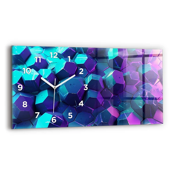 Ceas din sticlă orizontale Figuri geometrice