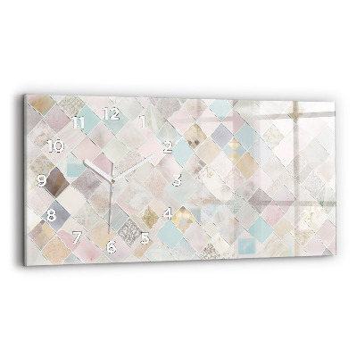 Ceas perete din sticlă orizontale Placi colorate