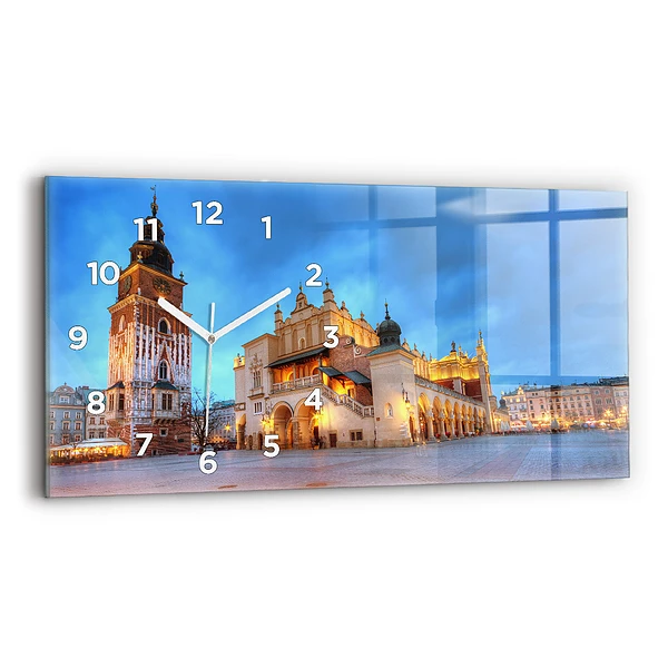 Ceas de sticlă pe perete orizontale Piața principală din Cracovia