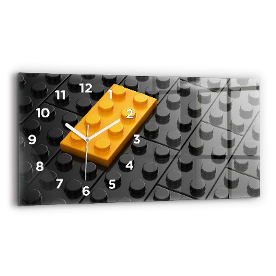 Ceas orizontale de perete din sticlă Blocuri de jucărie
