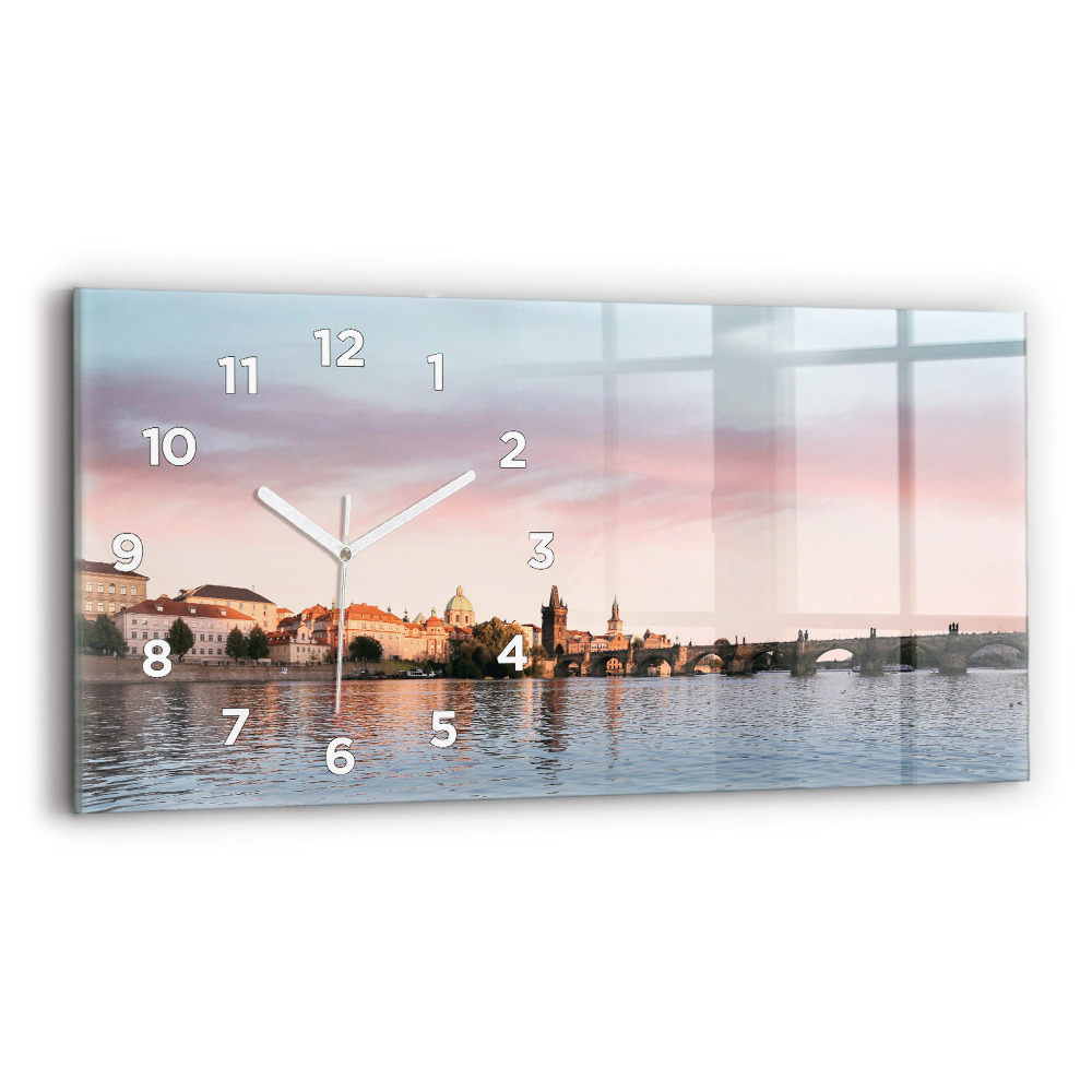 Ceas de sticlă pe perete orizontale Podul Carol din Praga