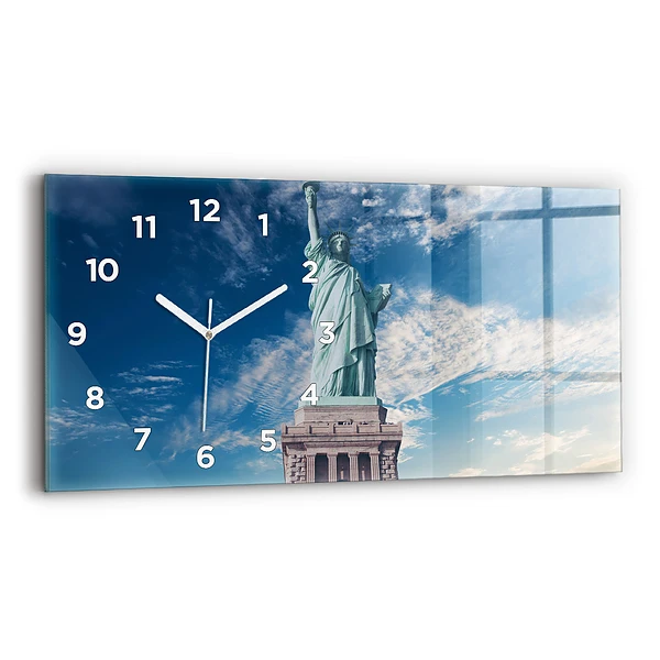 Ceas orizontale de perete din sticlă Statuia Libertății New York