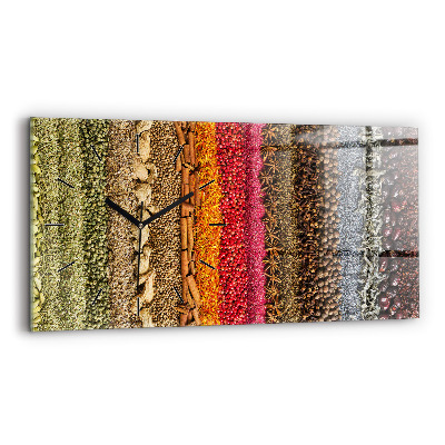 Ceas din sticlă orizontale Rânduri de condimente