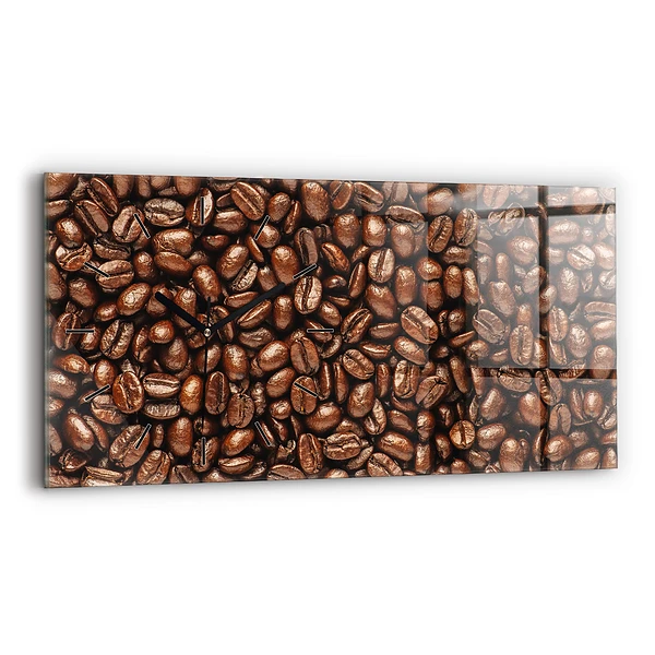 Ceas perete din sticlă orizontale Boabe de cafea