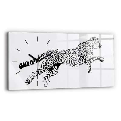 Ceas din sticlă orizontale Siluetă pantera