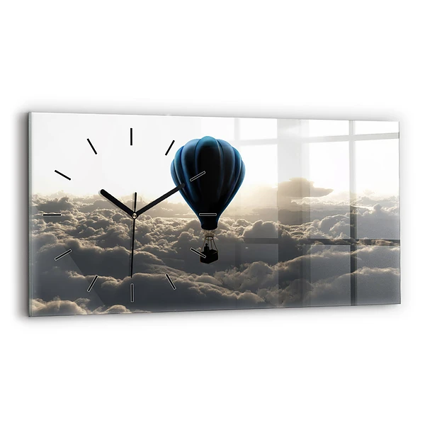 Ceas perete din sticlă orizontale Balon pe cer