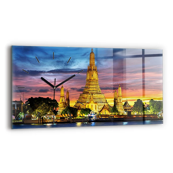 Ceas de sticlă pe perete orizontale Templul din Bangkok