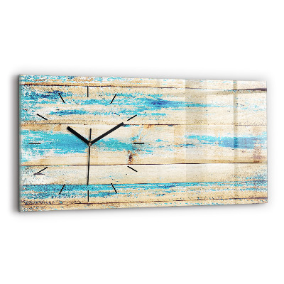 Ceas perete din sticlă orizontale Lemn zgâriat
