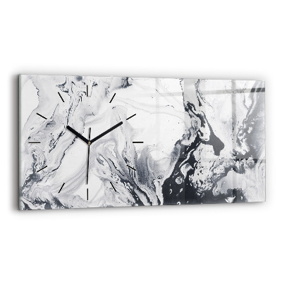Ceas de sticlă pe perete orizontale Marmură cu cerneală abstractă