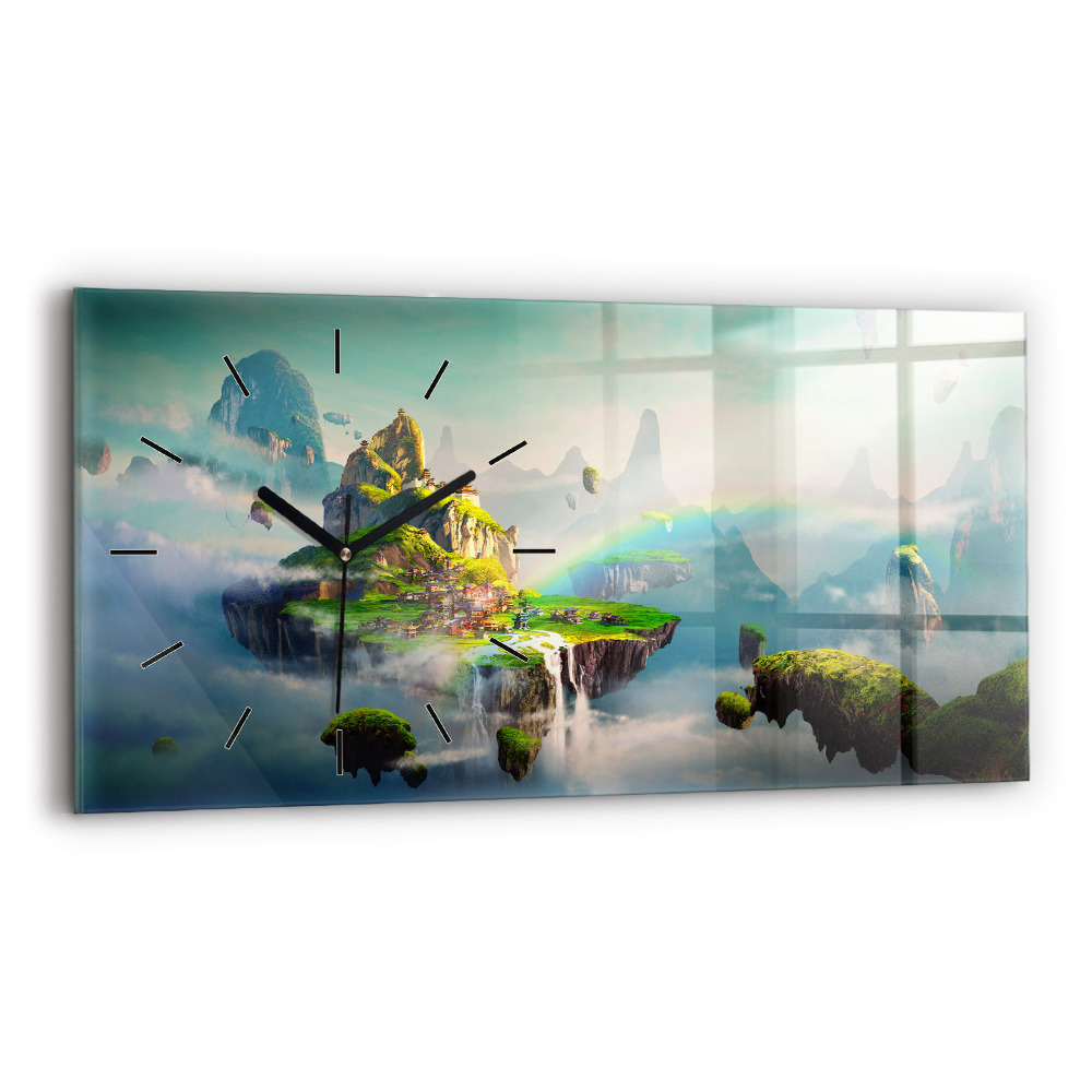 Ceas din sticlă orizontale Scene fantastice în stil chinezesc