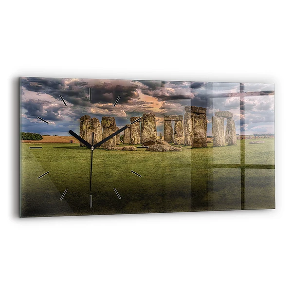 Ceas perete din sticlă orizontale Stonehenge Nimbostratus