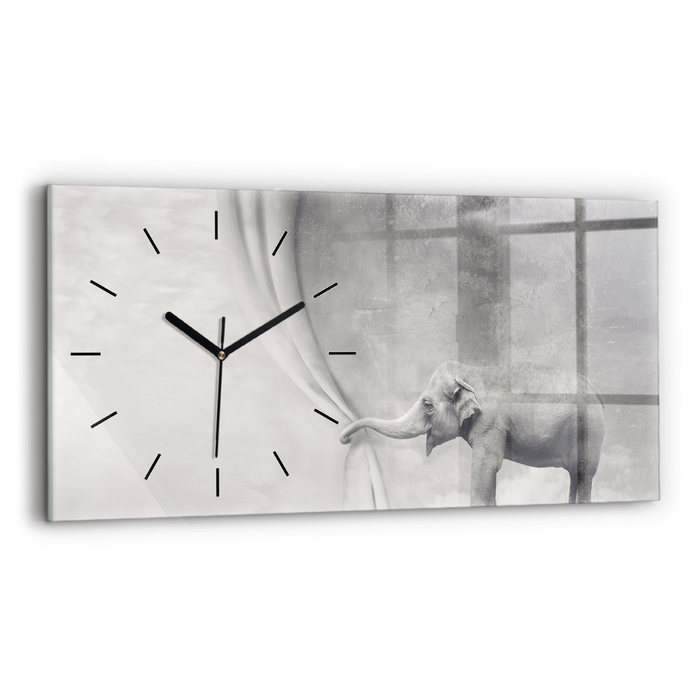 Ceas de sticlă pe perete orizontale Elefant