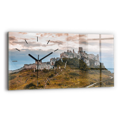 Ceas de sticlă pe perete orizontale Castelul Spiš din Slovacia