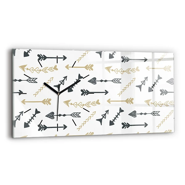 Ceas perete din sticlă orizontale Model geometric hipster