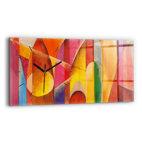 Ceas orizontale de perete din sticlă Artă Decorație Abstracție