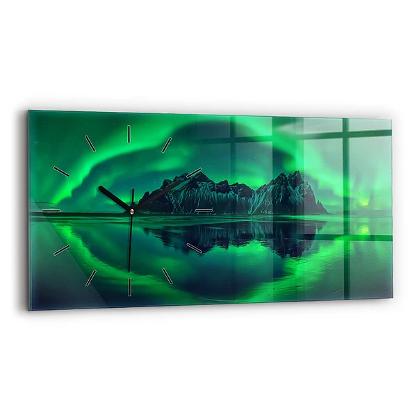 Ceas din sticlă orizontale Auroră boreală