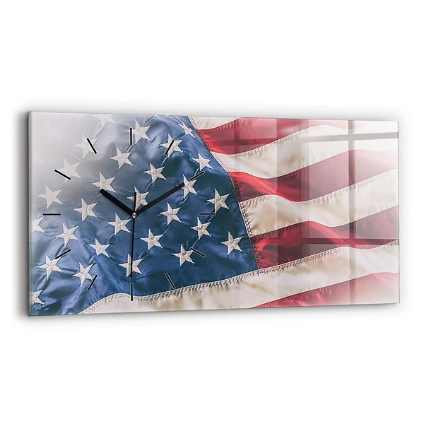 Ceas perete din sticlă orizontale steagul american