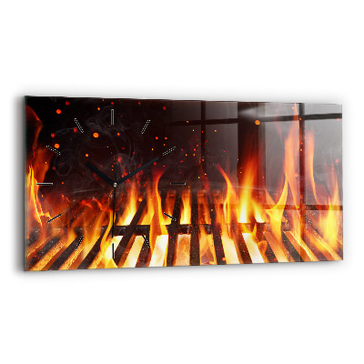 Ceas orizontale de perete din sticlă grătar