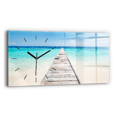 Ceas din sticlă orizontale Insula tropicala