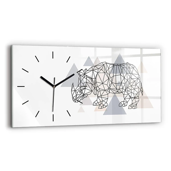 Ceas din sticlă orizontale Model geometric