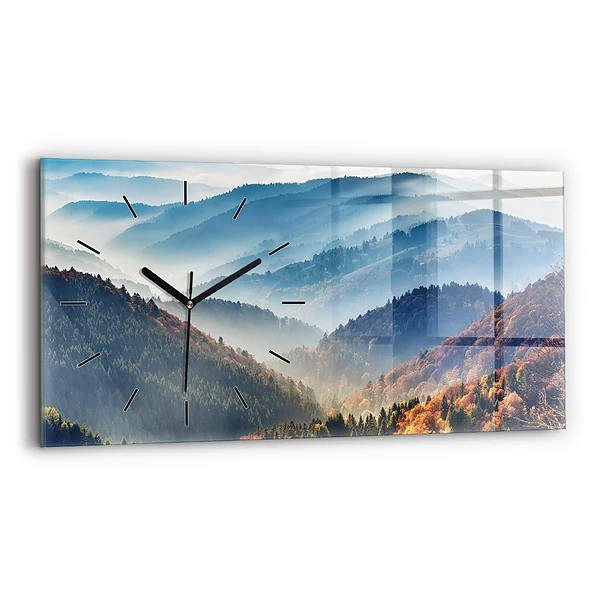 Ceas orizontale de perete din sticlă Peisaj montan